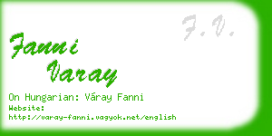 fanni varay business card